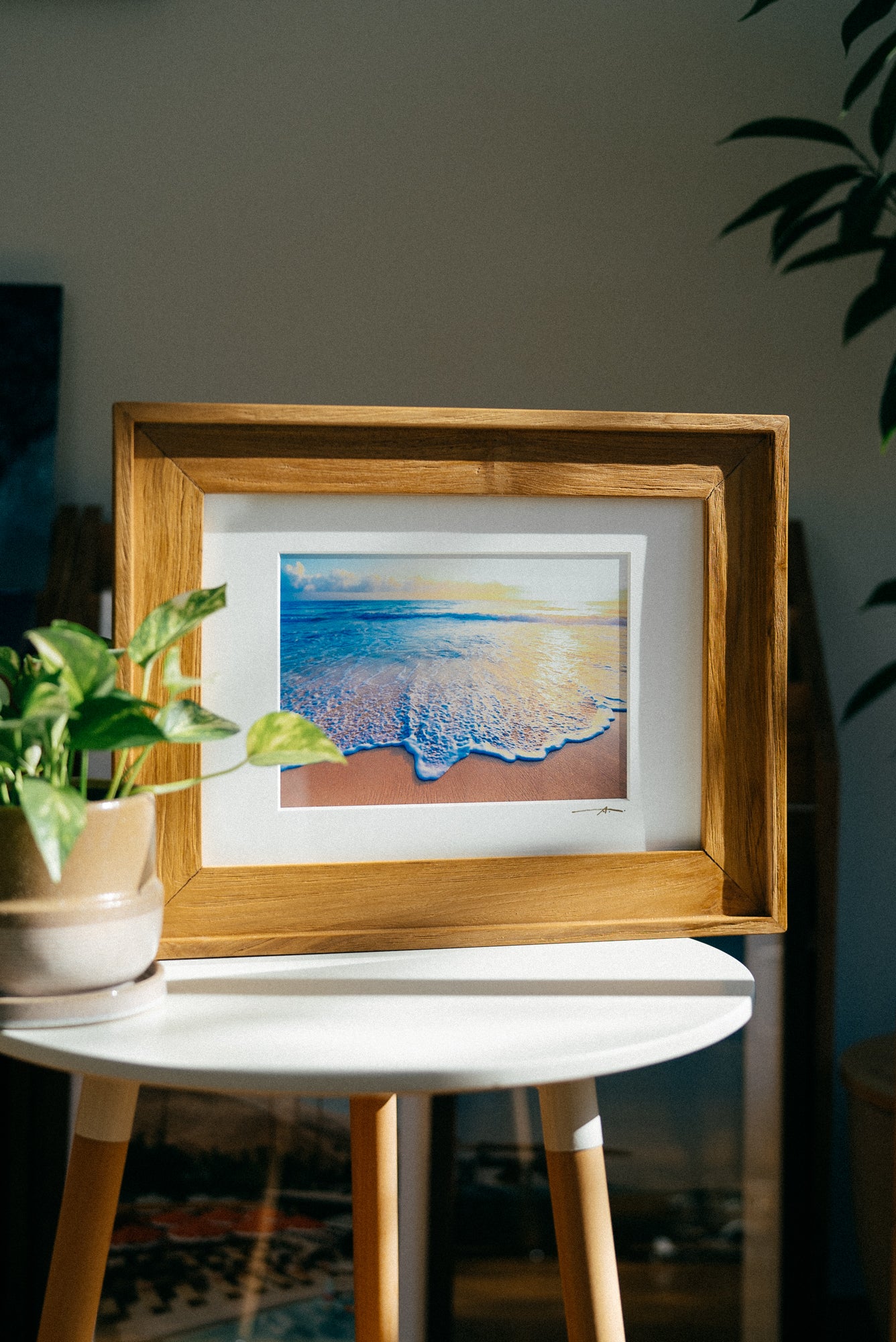 【Ready Stock Art 】Waimanalo Sunrise / A3マットプリント + noosaチークウッドフレーム